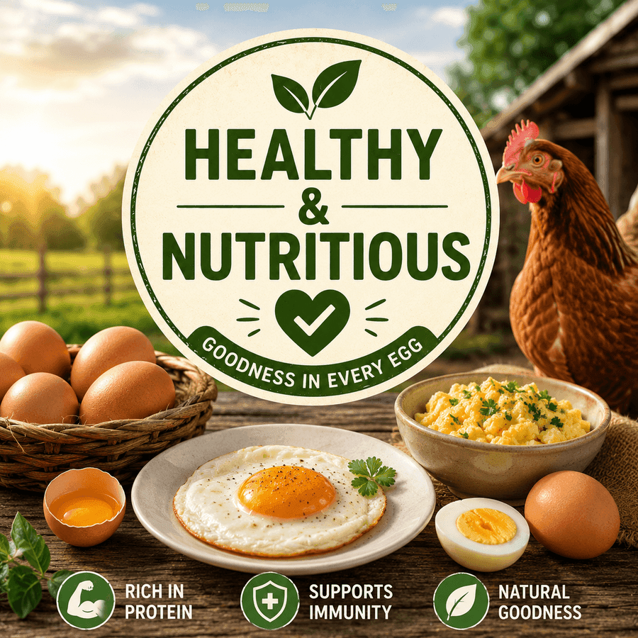 Healthy and nutritious brown eggs at ANJL Animal Farm
